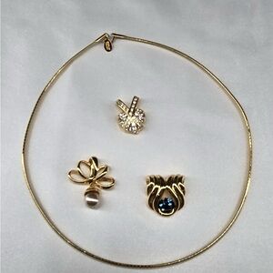 Elegant Gold Jewelry Set with Crystal Accents